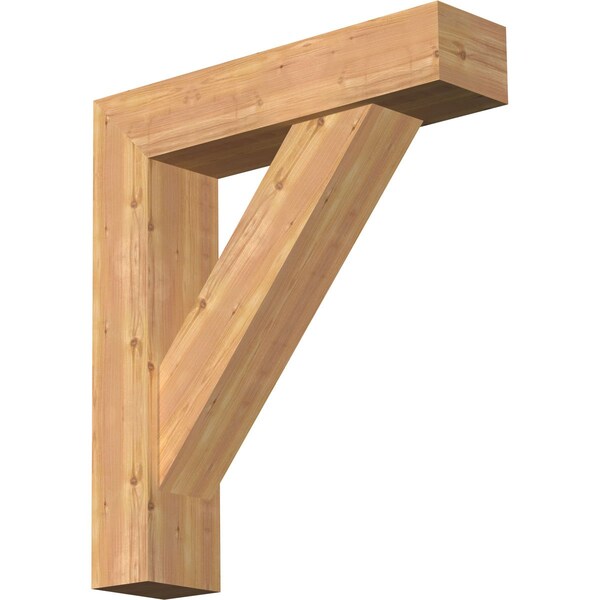 Ekena Millwork Traditional Craftsman Smooth Bracket w/ Offset Brace, Western Red Cedar, 7 1/2"W x 32"D x 36"H BKT0806X32X36TRA04SWR - main